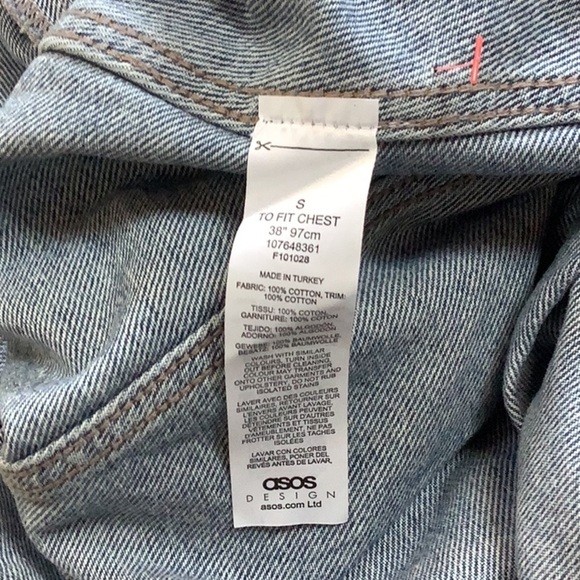 ASOS jean trucker corduroy collar jacket barncoat smalll - Picture 6 of 6